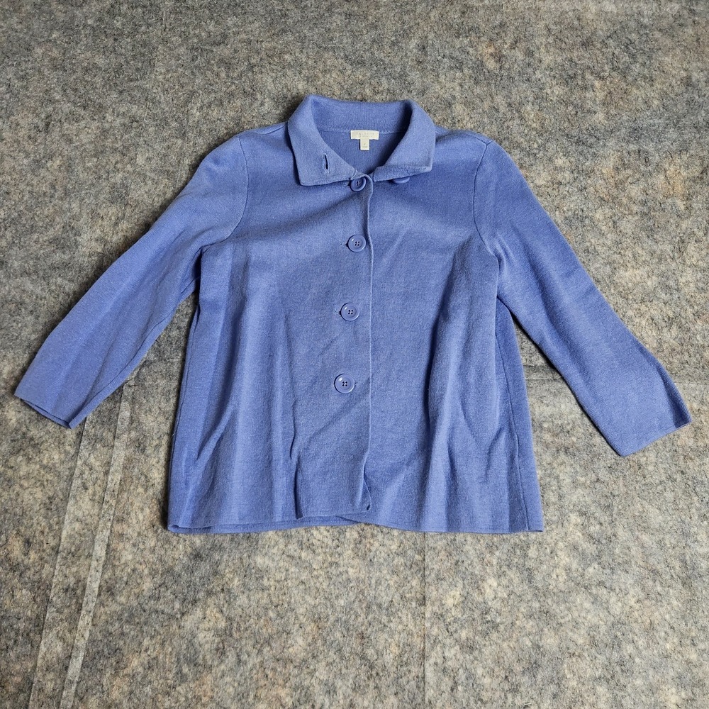 Talbots Petites Cardigan Sweater Women P Purple Long Sleeve Button Preppy
